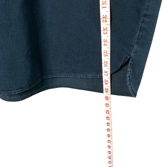 GAP DENIM Cotton Long Sleeve Henley Shirt Dress w/ Side Seam Pockets US Sz XL - Picture 7 of 8